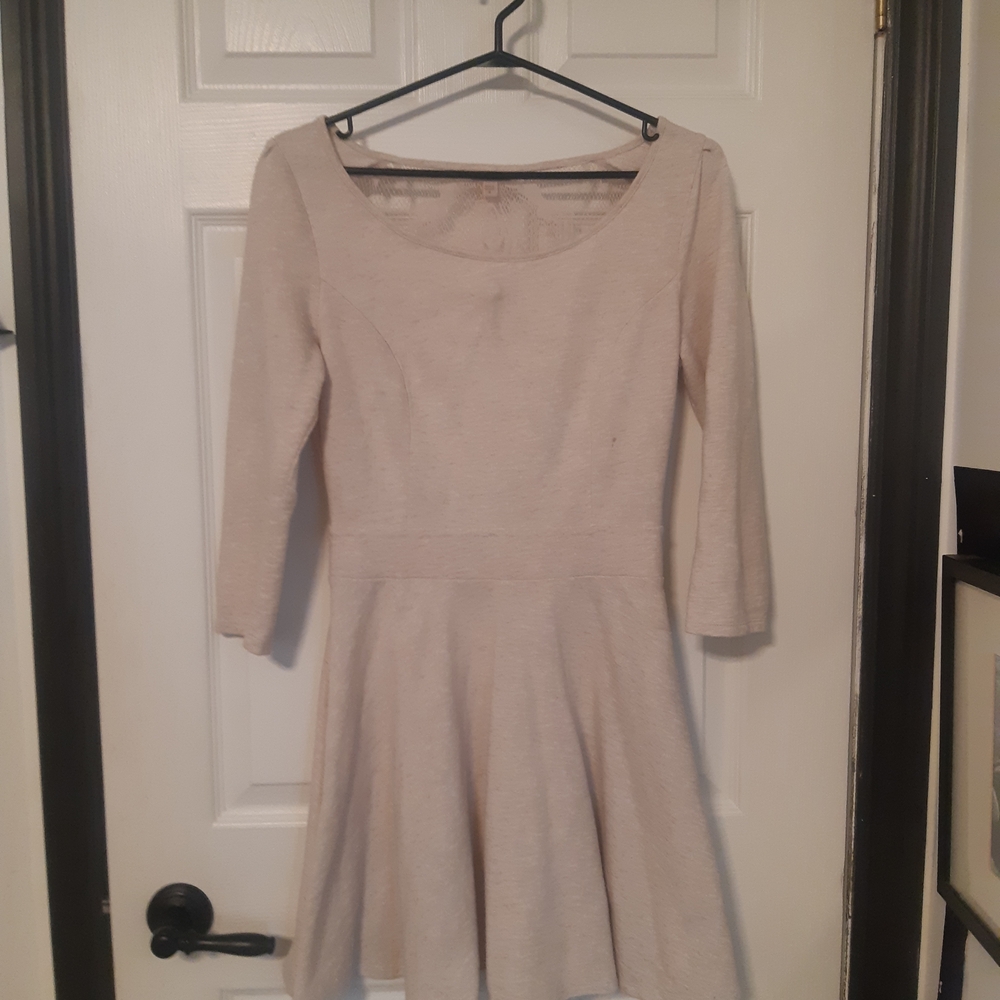 Guess Cream Long Sleeve Dress